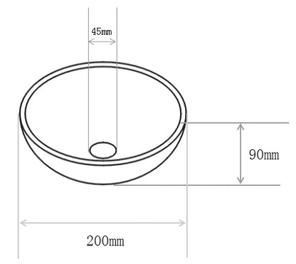Consilio waskom rond 20 x 9 cm keramiek mat wit