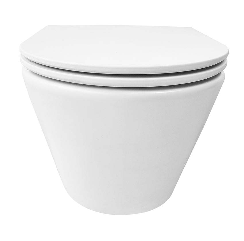Vesta Tornado flush wandcloset rimless met Flatline toiletzitting softclose en quick release mat wit - WDtegels