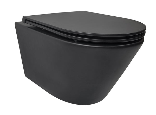Vesta Tornado flush wandcloset | Rimless | Flatline toiletzitting | Softclose en quick release | Mat zwart