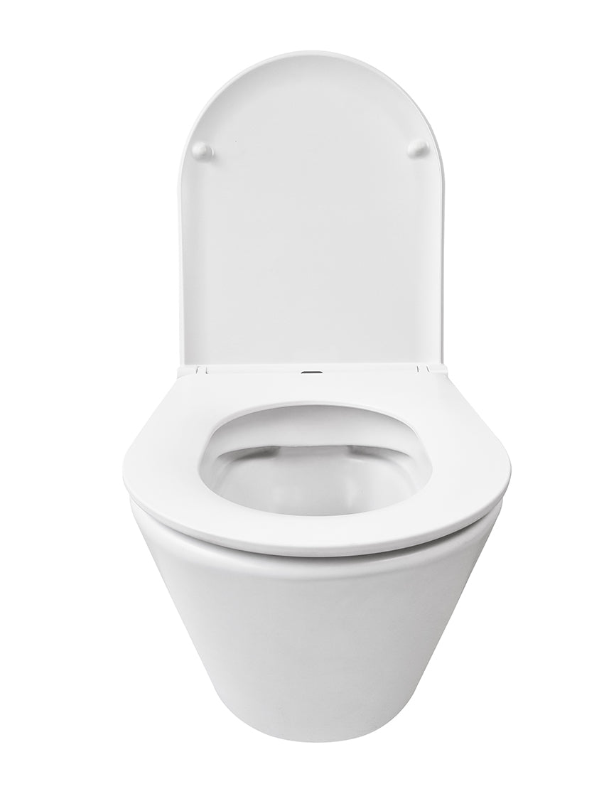 Vesta wandcloset rimless met Flatline toiletzitting softclose en quick release mat wit - WDtegels
