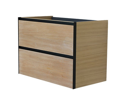 Lotus onderkast met 2 laden 80 x 45,2 cm naturel eik/mat zwart - WDtegels