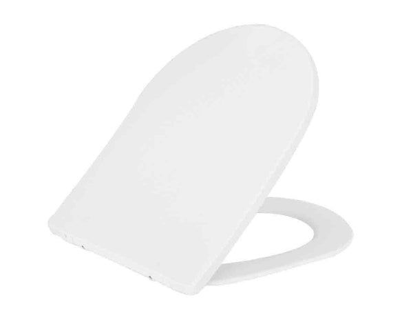 Asiento de inodoro Shade Slim con cierre suave y liberación rápida, blanco mate