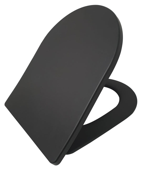 Wiesbaden Shade Slim toiletzitting + deksel one-touch | Mat zwart