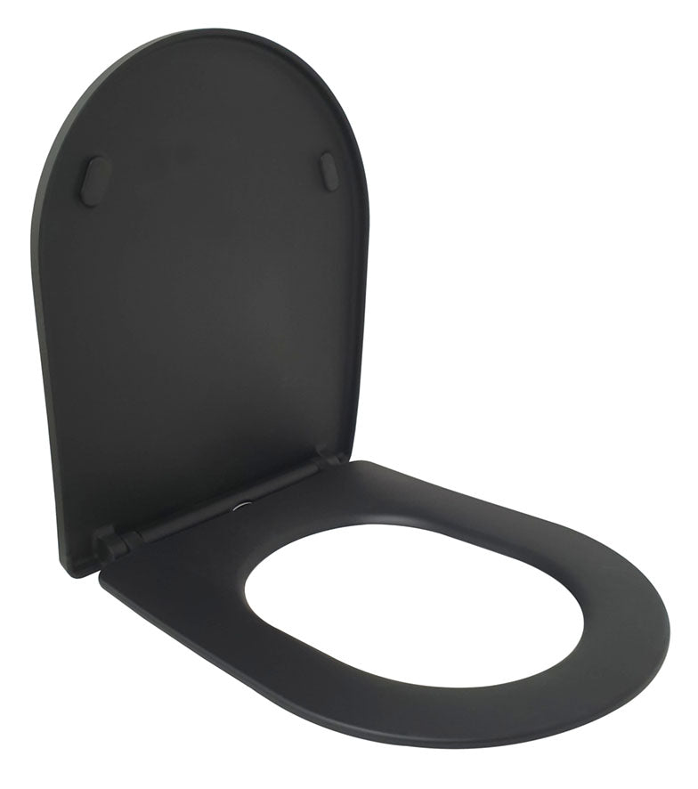 Wiesbaden Shade Slim toiletzitting + deksel one-touch mat-zwart - WDtegels