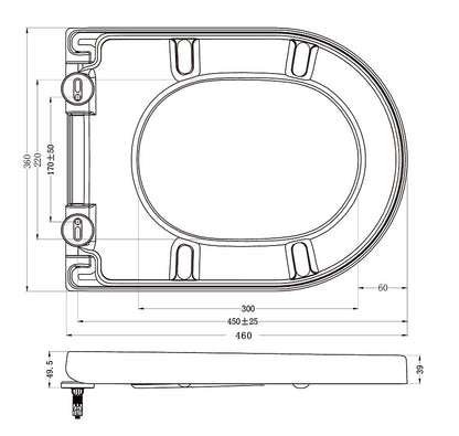 Vesta toiletzitting softclose en quick release | Mat zwart - WDtegels