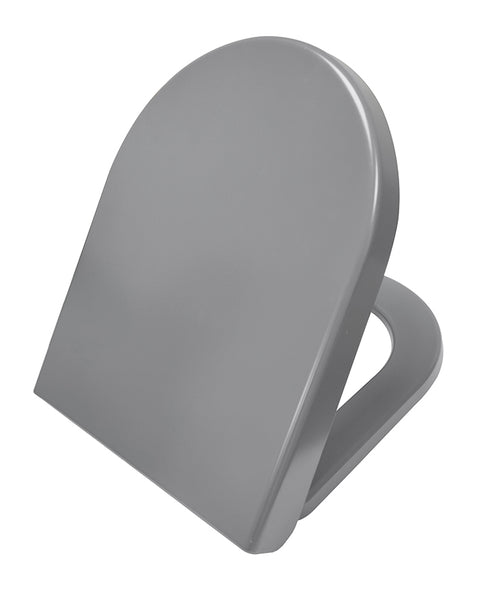 Asiento de inodoro Vesta de cierre suave y liberación rápida gris mate