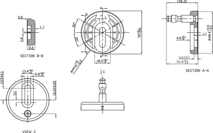 Maattekening Quick-release luxe bevestigingsset toiletzitting Compleet