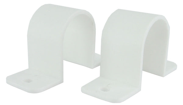 Juego de soportes para bajantes de 32 mm de color blanco