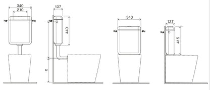 Uniflush universal toilet cistern 2 in 1 solution plastic white