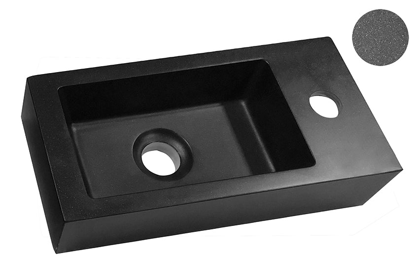 Rhea S mini fontein rechts 36,5 x 18 x 9 cm quartz - WDtegels