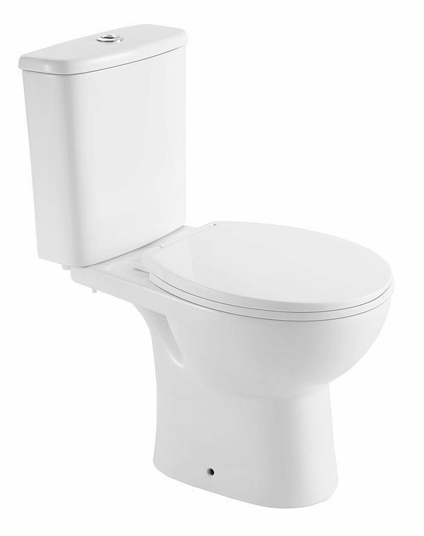 Duoblok toilet staand rimless AO met toiletzitting | Glans wit