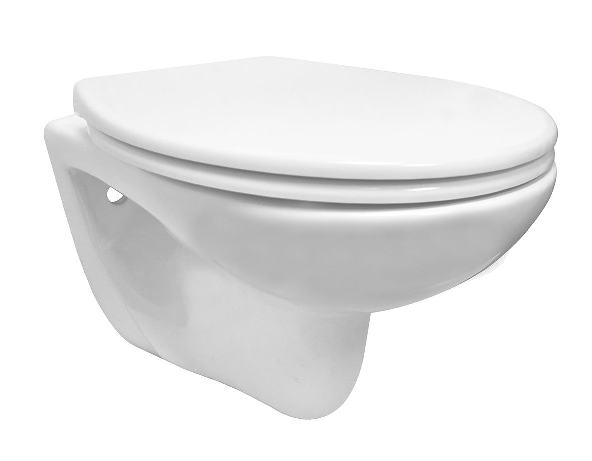 Neptunus 2.0 wandcloset rimless met Neptunus 2.0 toiletzitting glans wit - WDtegels