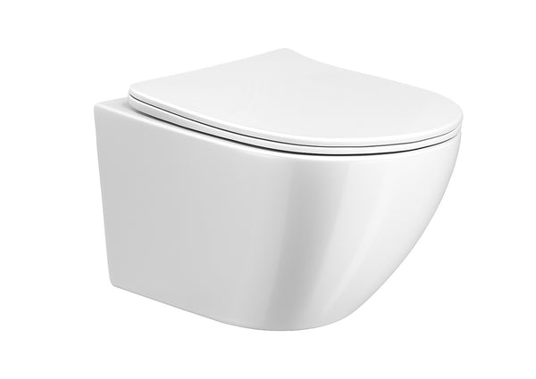 Nibiru rimless wandcloset | Toiletzitting | Softclose en quick release | Glans wit