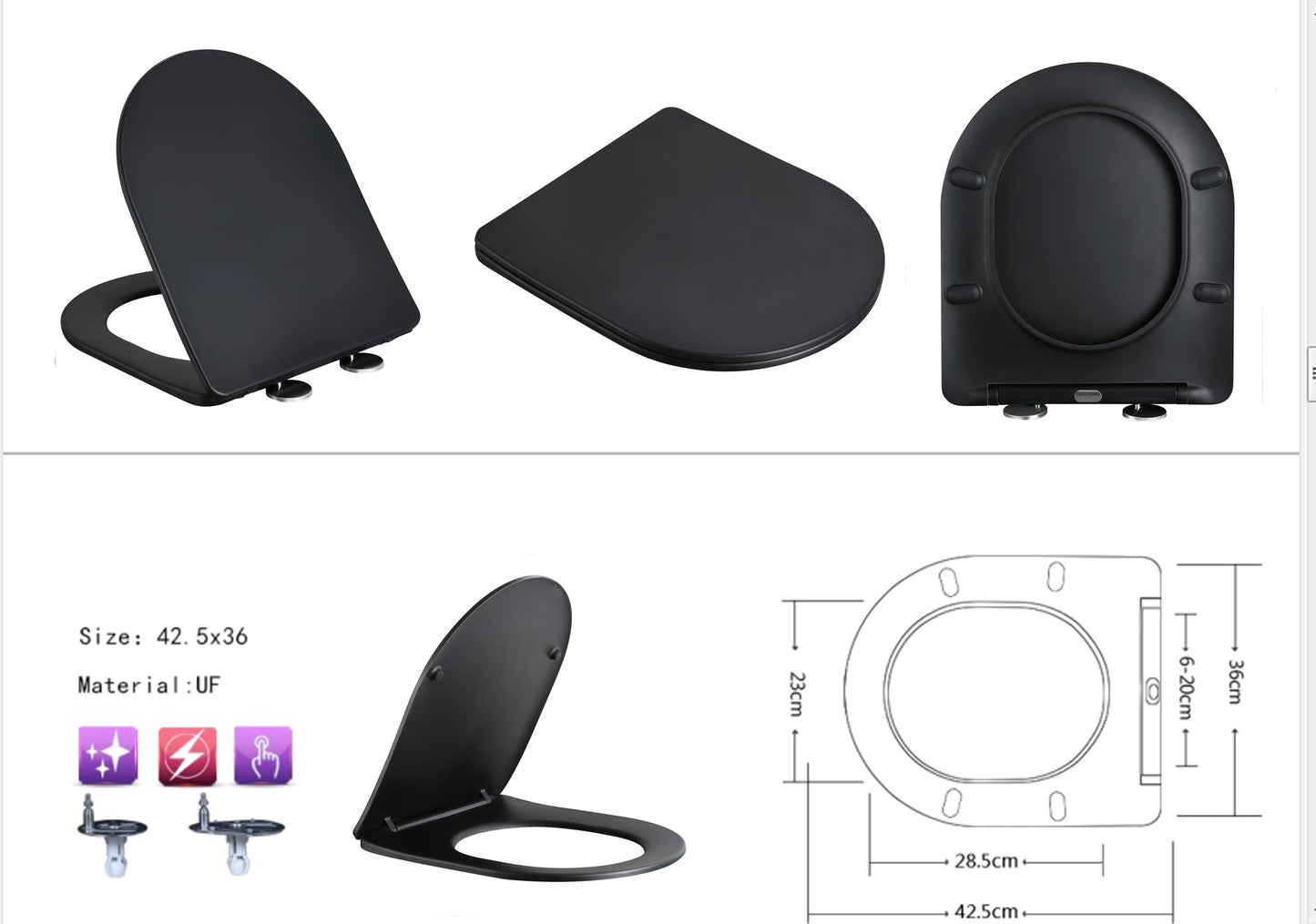 Nibiru rimless wandcloset | Toiletzitting | Softclose en quick release | Mat zwart - WDtegels