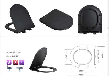 Nibiru rimless wandcloset | Toiletzitting | Softclose en quick release | Mat zwart - WDtegels