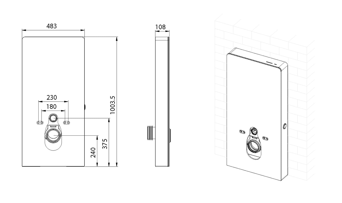 Sensor voorzetreservoir+ombouw | Zwart - WDtegels