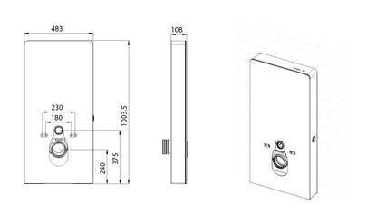 Sensor voorzetreservoir+ombouw | Zwart - WDtegels