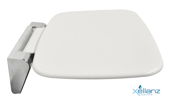 Silla de ducha Wiesbaden de pared, plegable, blanca