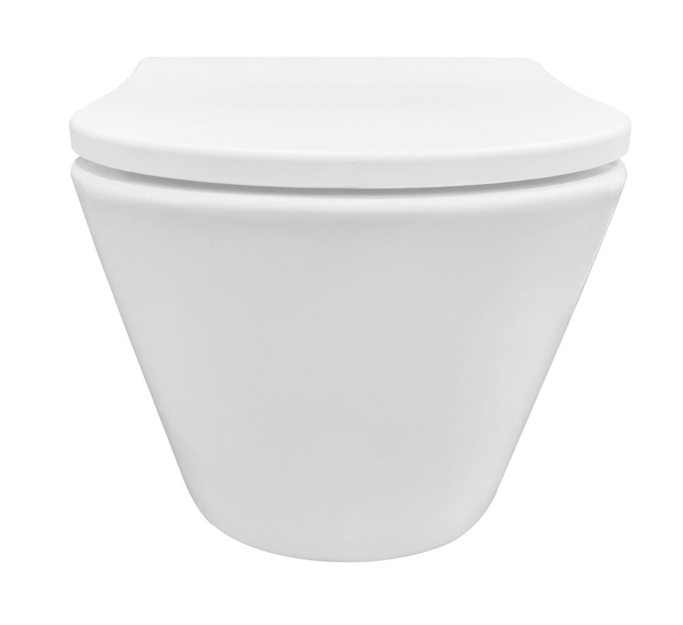 Vesta wandcloset rimless met Shade slim toiletzitting softclose en quick release mat wit - WDtegels