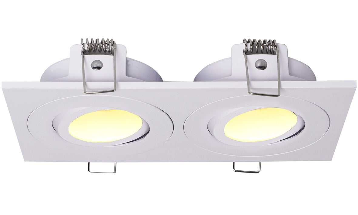 Spotz dubbele inbouwspot dimbaar IP65 mat wit