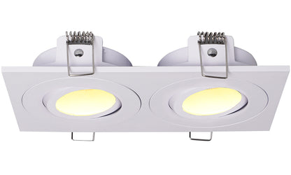 Spotz dubbele inbouwspot dimbaar IP65 mat wit