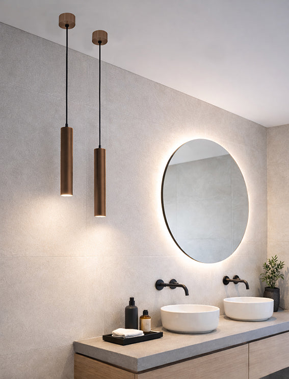 Oriona badkamer hanglamp geborsteld brons koper - extra productfoto