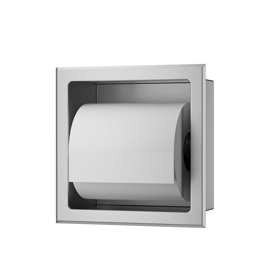 Rocko inbouw toiletrolhouder zonder klep RVS - productfoto 2