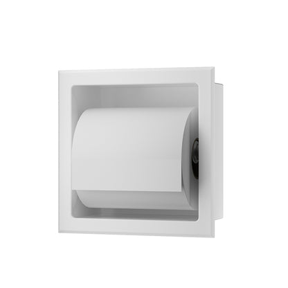 Rocko inbouw toiletrolhouder zonder klep mat wit - productfoto 2