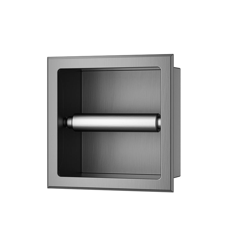 Rocko inbouw toiletrolhouder zonder klep gunmetal PVD