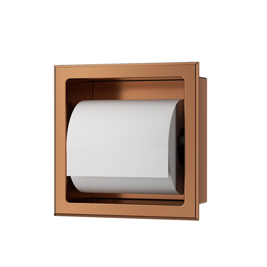 Rocko inbouw toiletrolhouder zonder klep geborsteld brons koper PVD - productfoto 2