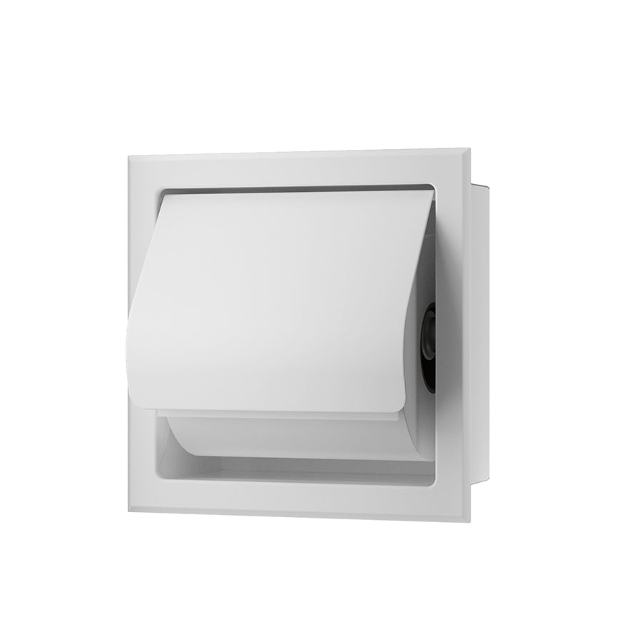 Rocko inbouw toiletrolhouder met klep mat wit - productfoto 2