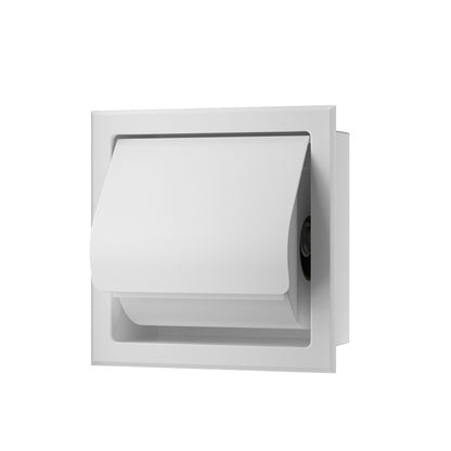 Rocko inbouw toiletrolhouder met klep mat wit - productfoto 2