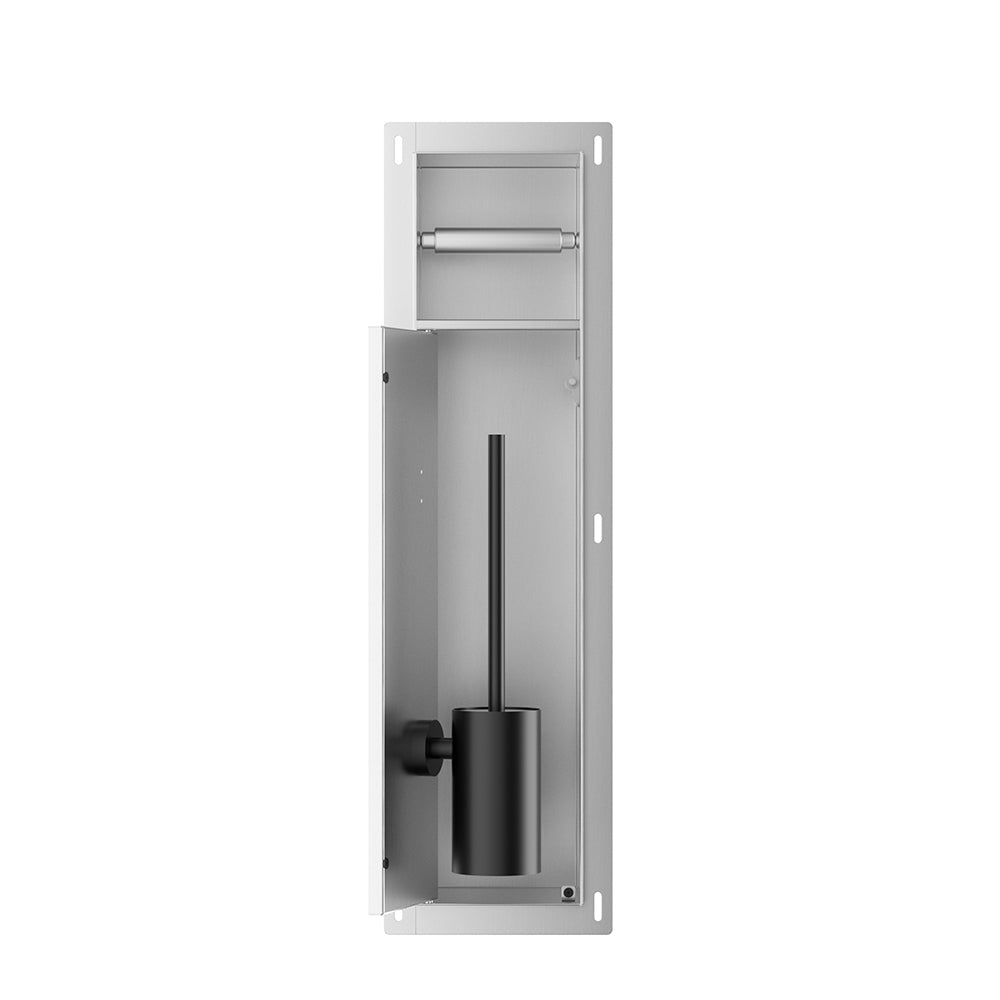 Rocko inbouw toiletrol- en borstelhouder betegelbaar RVS - productfoto 3
