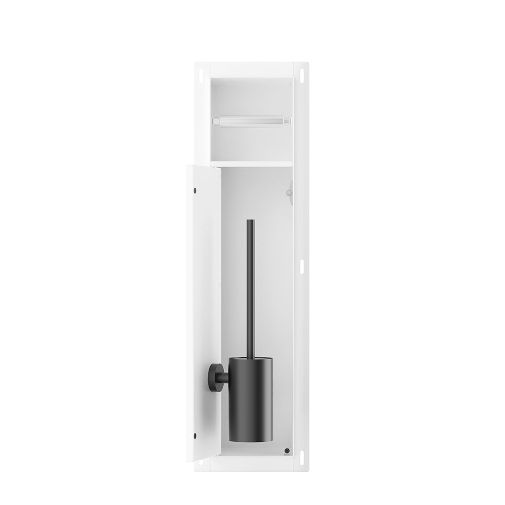 Rocko inbouw toiletrol- en borstelhouder betegelbaar mat wit - productfoto 3