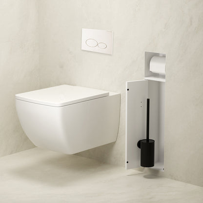 Rocko inbouw toiletrol- en borstelhouder betegelbaar mat wit - productfoto 4