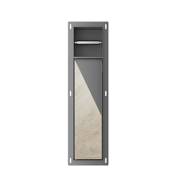 Rocko inbouw toiletrol- en borstelhouder betegelbaar | Gunmetal PVD
