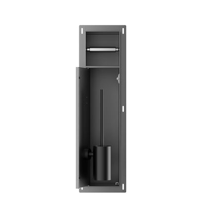 Rocko inbouw toiletrol- en borstelhouder betegelbaar gunmetal PVD - productfoto 3
