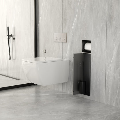 Rocko inbouw toiletrol- en borstelhouder betegelbaar gunmetal PVD - productfoto 4