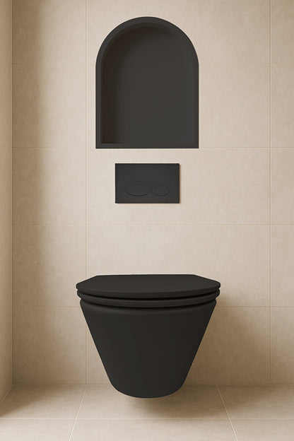 Demis inbouwnis ovaal 30x45x7cm mat zwart - productfoto 3
