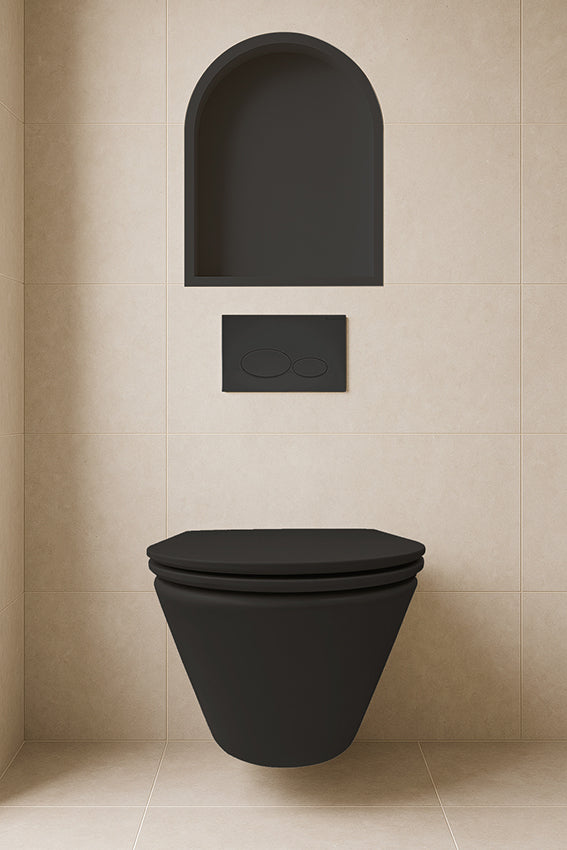 Demis inbouwnis ovaal 30x45x10cm mat zwart - productfoto 3