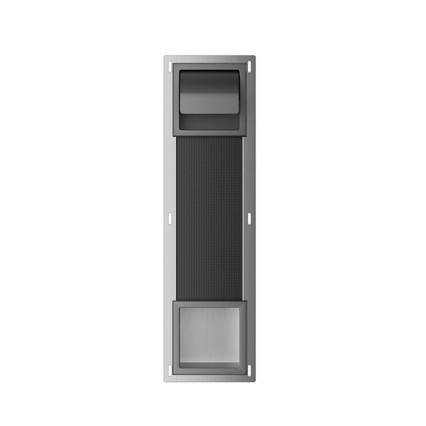 Rocko inbouw toiletrolhouder met klep en reserverolhouder | Gunmetal