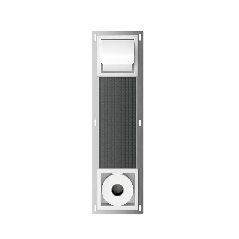 Rocko inbouw toiletrolhouder met klep en reserverolhouder mat wit - productfoto 2