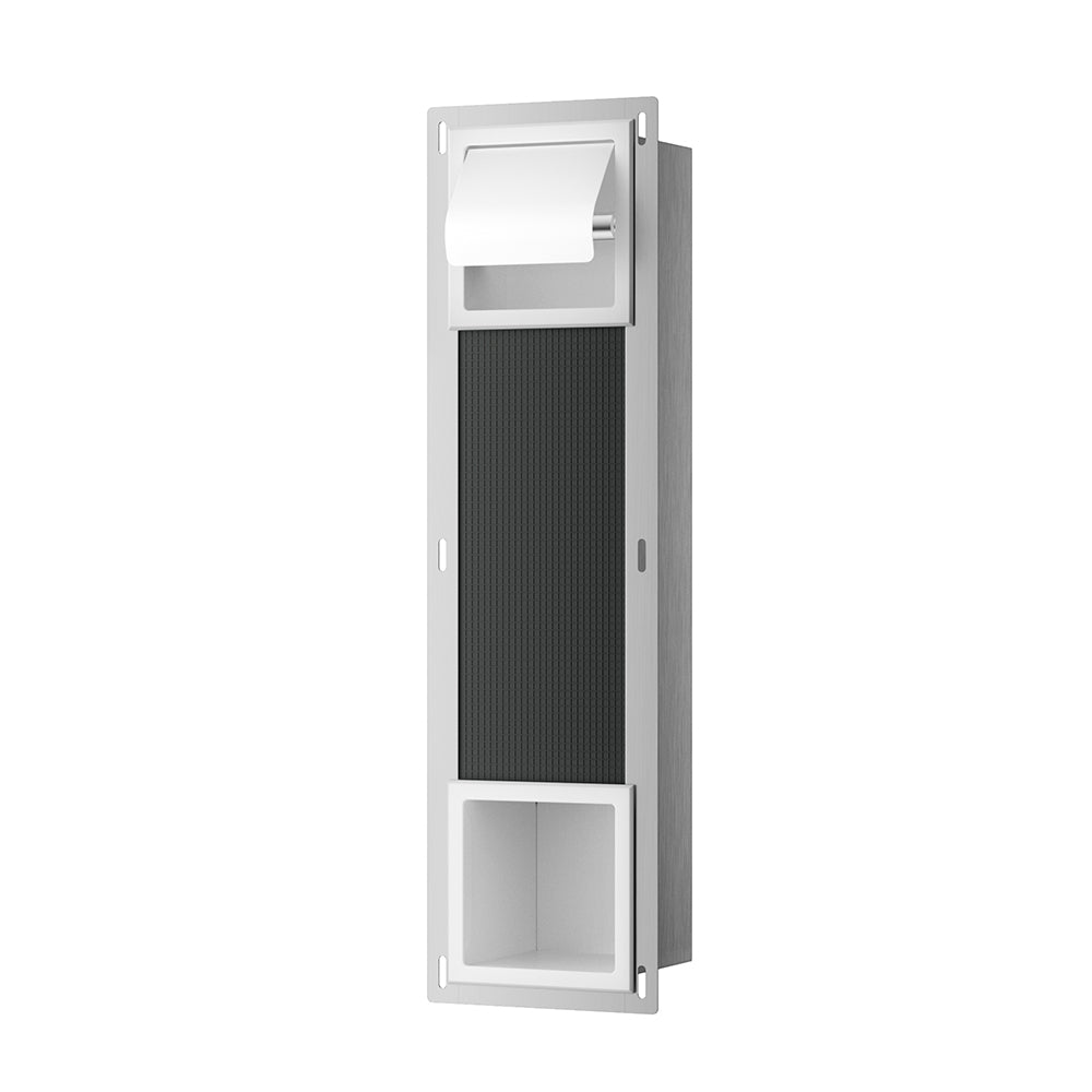Rocko inbouw toiletrolhouder met klep en reserverolhouder mat wit - productfoto 3