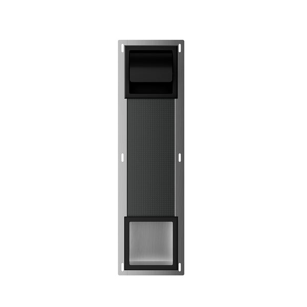 Rocko inbouw toiletrolhouder met klep en reserverolhouder | Mat zwart
