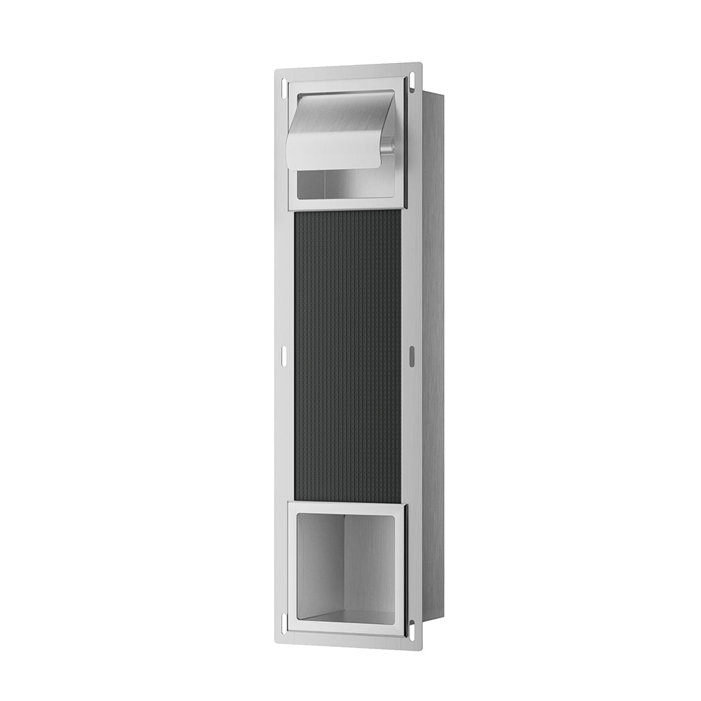 Rocko inbouw toiletrolhouder met klep en reserverolhouder RVS - productfoto 3