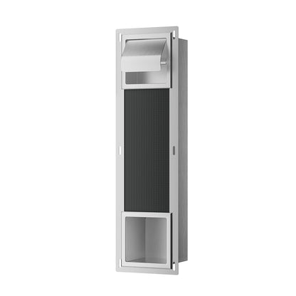 Rocko inbouw toiletrolhouder met klep en reserverolhouder RVS - productfoto 3