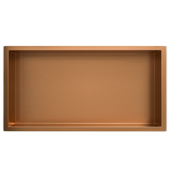 Demis inbouwnis | 30x60x10cm | Geborsteld brons koper PVD