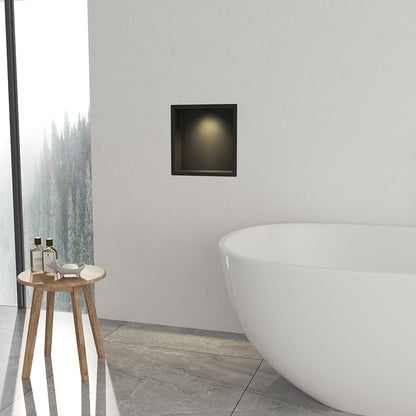 Demis inbouwnis met LED 30x30x7cm mat zwart - productfoto 3