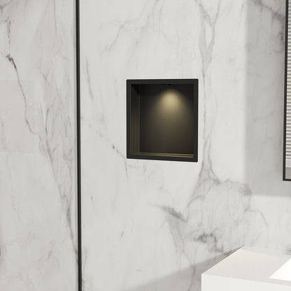 Demis inbouwnis met LED 30x30x7cm mat zwart - productfoto 4