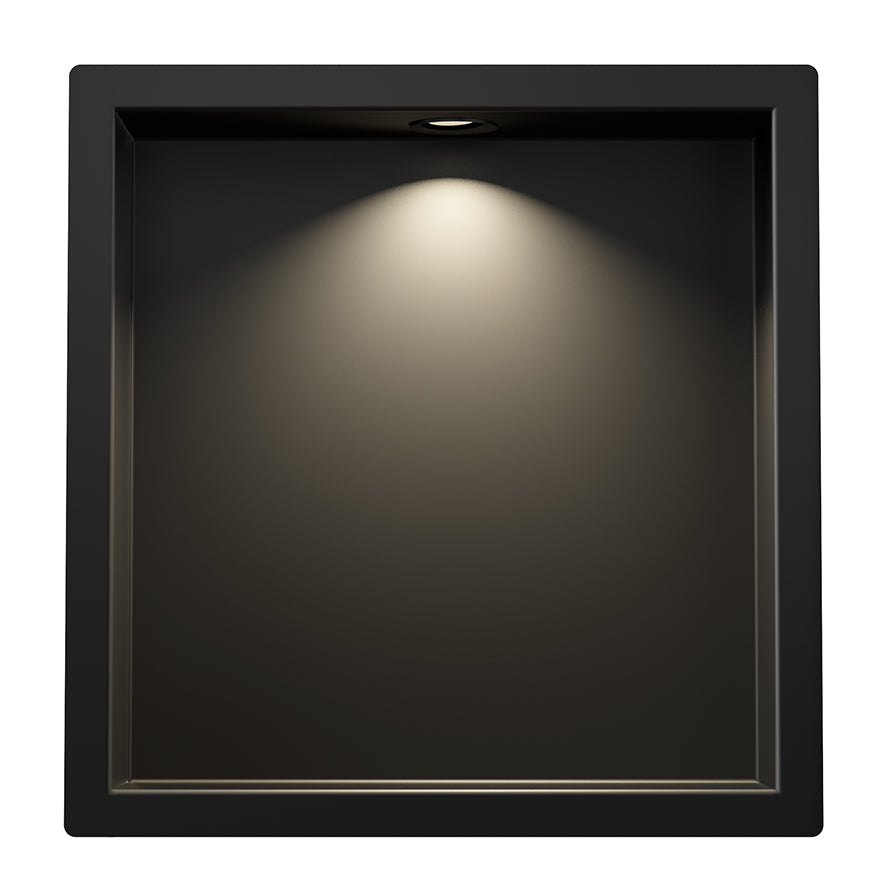 Demis inbouwnis met LED 30x30x7cm mat zwart